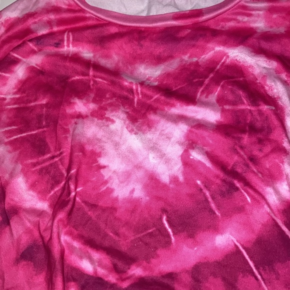 Women's Pink Tie-Dye Long Sleeve crop Top - Picture 2 of 3